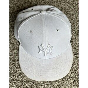 New Era New York Yankees White Fitted Baseball Hat, 7-1/8